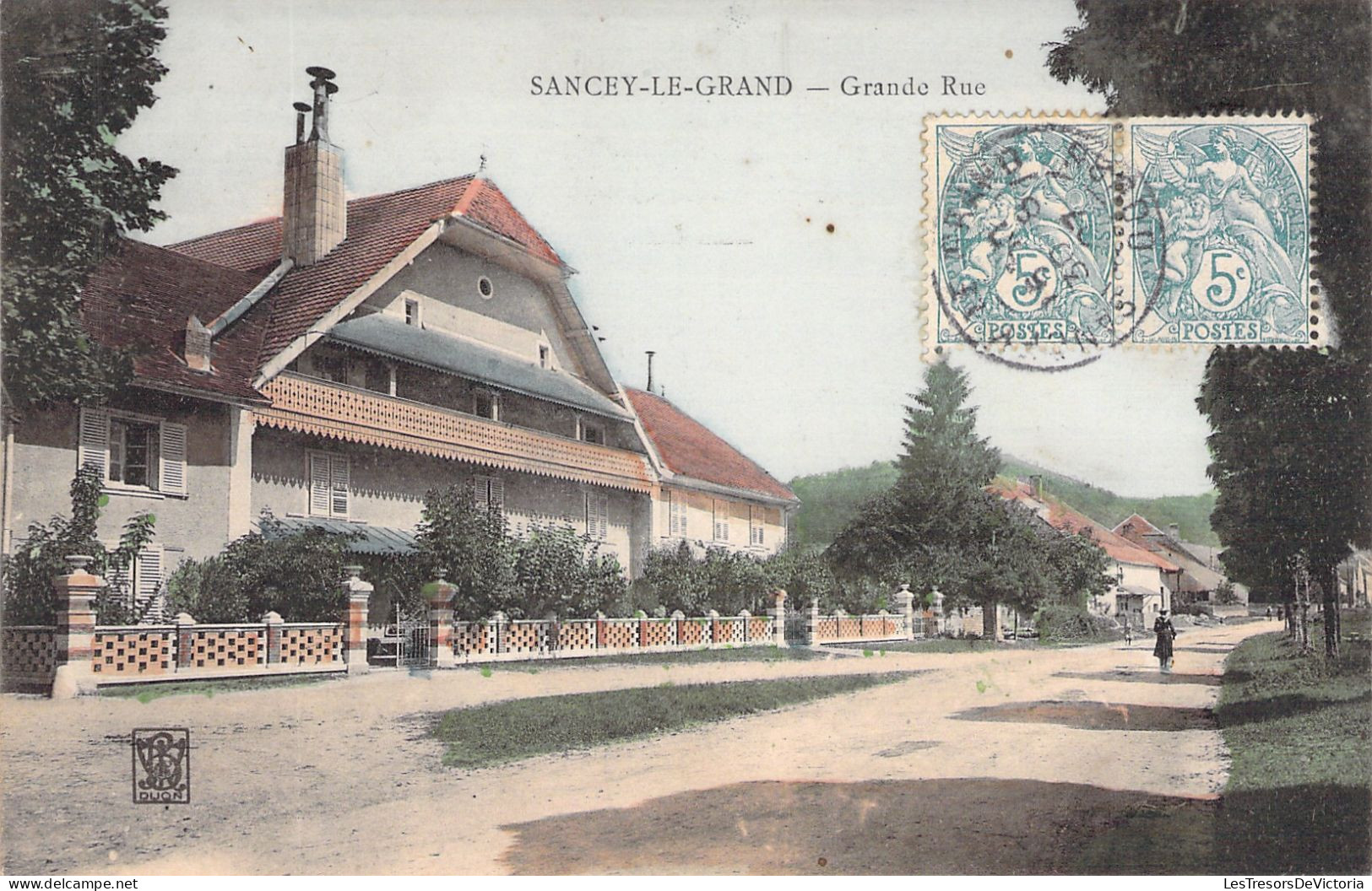FRANCE - Sancey Le Grand - Grande Rue - Colorisé - Carte Postale Ancienne - Altri & Non Classificati