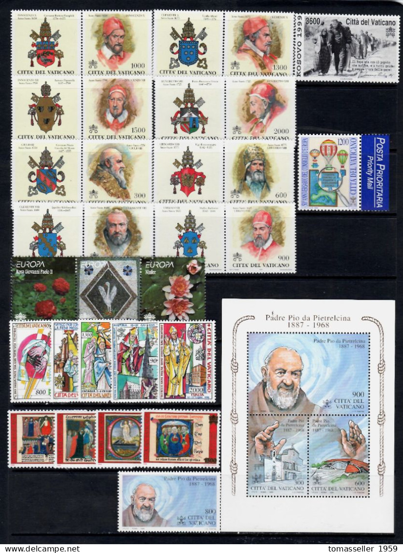 Vatican-1999 Full Year Set- 10 Issues.MNH** - Años Completos