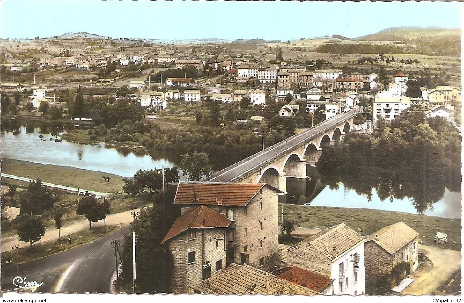 RETOURNAC (43) Vue Générale Et Le Pont Sur La Loire En 1966  CPSM  PF - Retournac