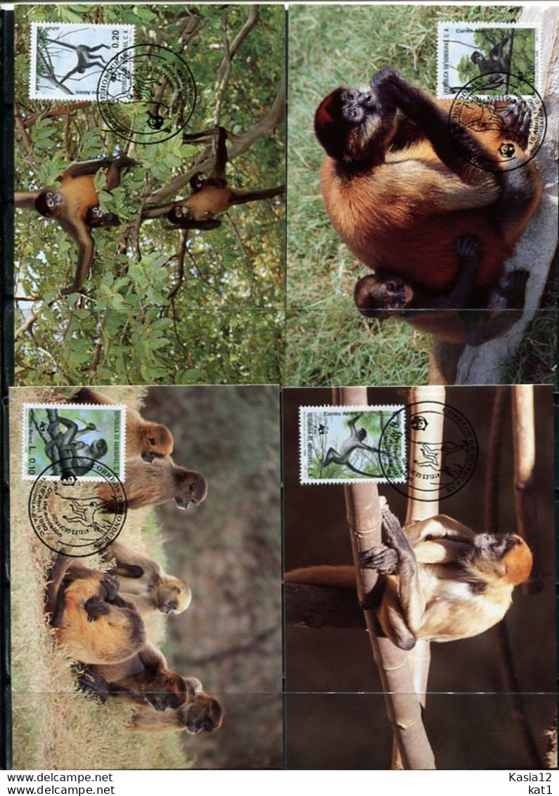 A51631)WWF-Maximumkarten Saeugetiere: Honduras 1084 - 1087 - Maximumkarten