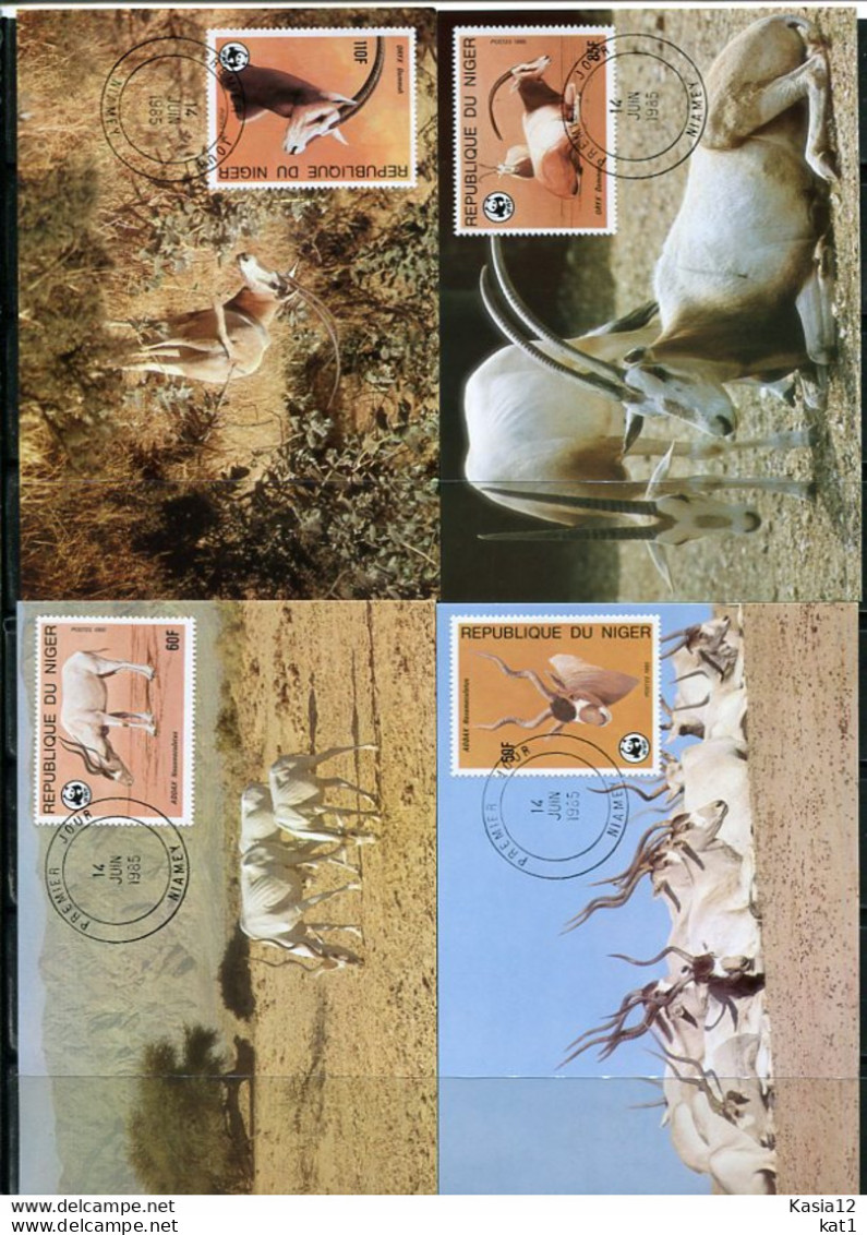 A51650)WWF-Maximumkarten Saeugetiere: Niger 941 - 944 - Cartes-maximum