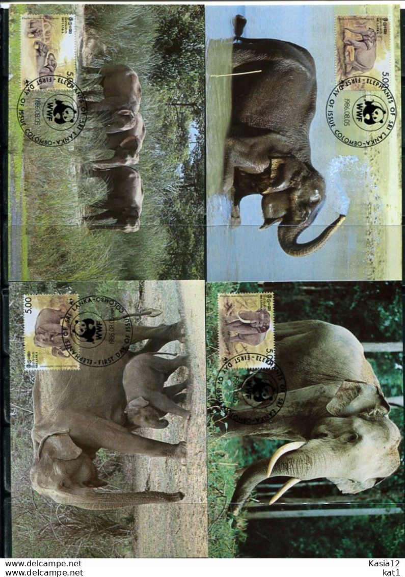 A51665)WWF-Maximumkarten Saeugetiere: Sri Lanka 753 - 756 - Maximum Cards