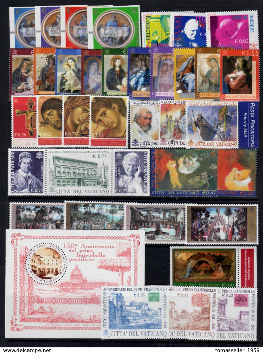 Vatican-2002 Full Year Set- 10 Issues.MNH** - Années Complètes