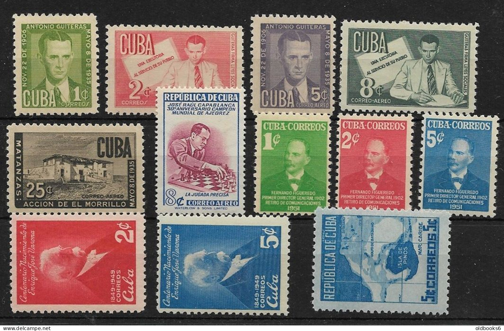 CUBA, KUBA; Kleines Postfrisches Lot Von 12 Verschied. Gedenkmarken Aus 1949-51 - Ongebruikt