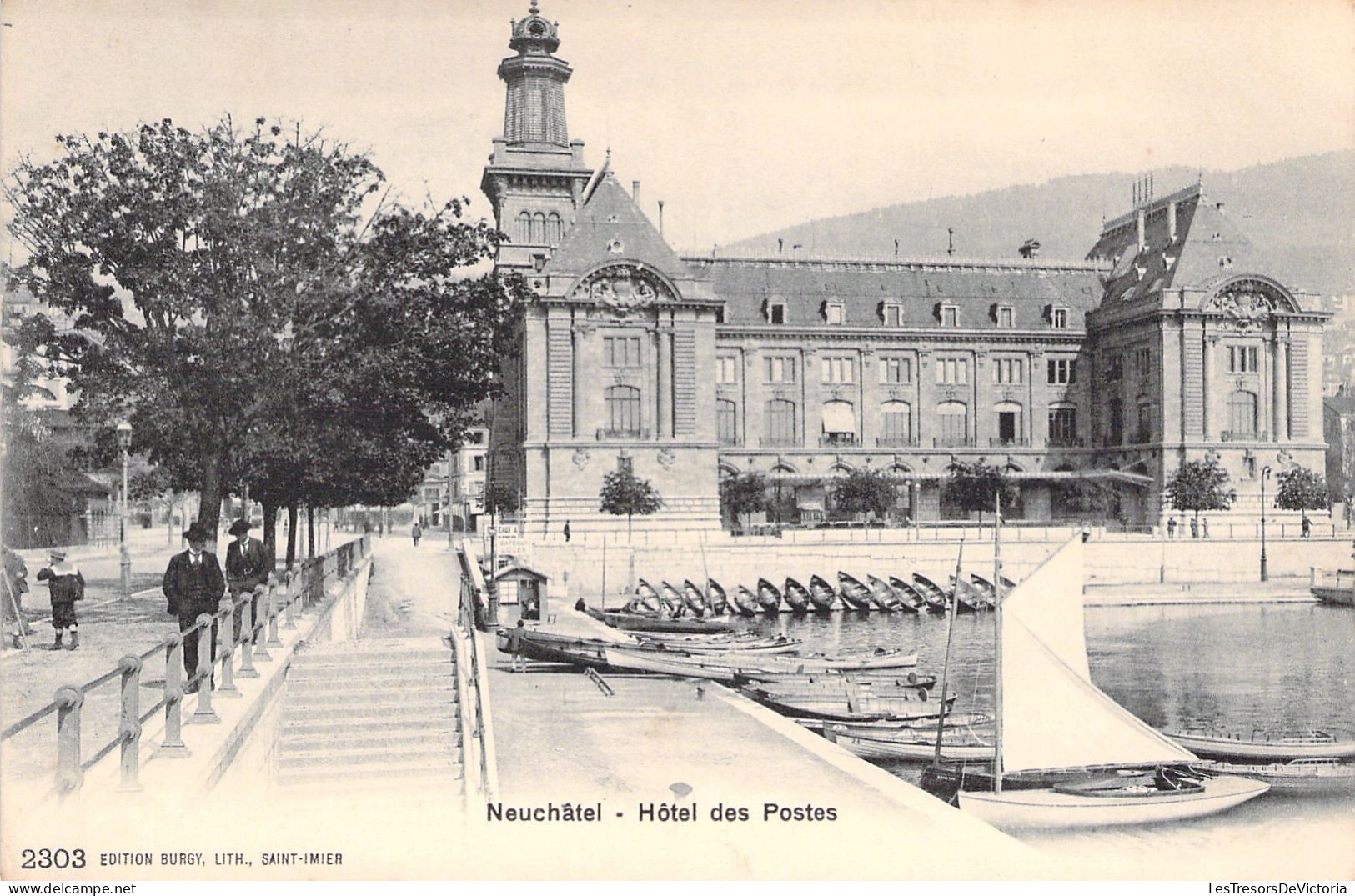 SUISSE - Neuchatel - Hotel Des Postes - Animé - Carte Postale Ancienne - Neuchâtel