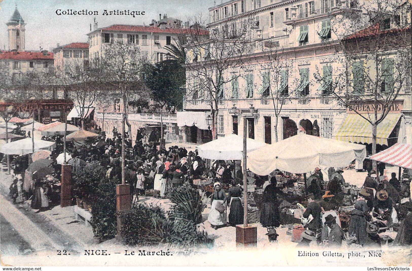 FRANCE - Nice - Le Marché - Collection  Artistique - Edition Giletta  - Carte Postale Ancienne - Mercati, Feste