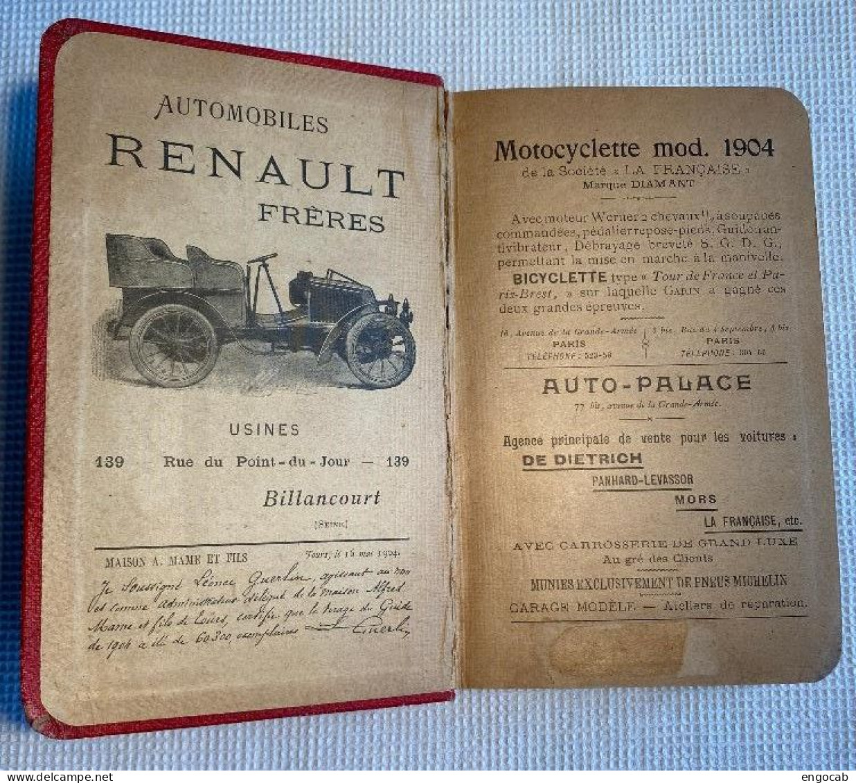 Guide Michelin 1904 A Avec Sa Carte - Michelin (guide)