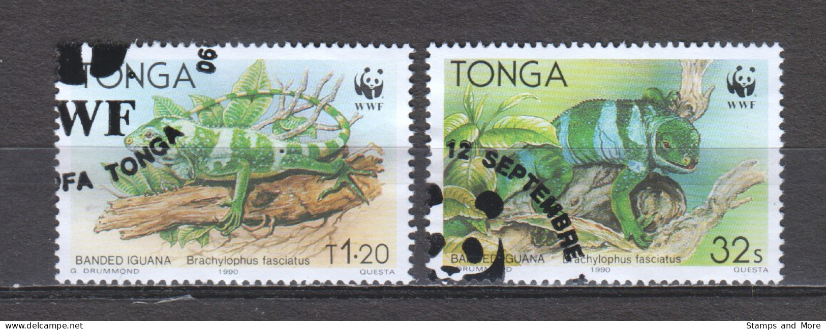 Tonga 1990 Mi 1140 +1143 WWF IGUANAS  - Gebraucht