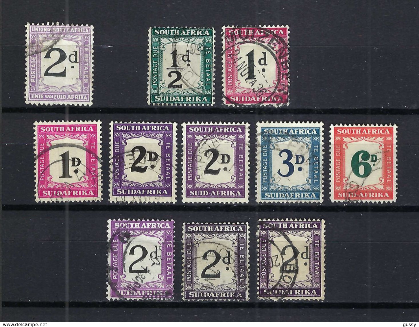 UNION SUD-AFRICAINE Taxe Ca. 1914-38: Lot D'obl. - Timbres-taxe