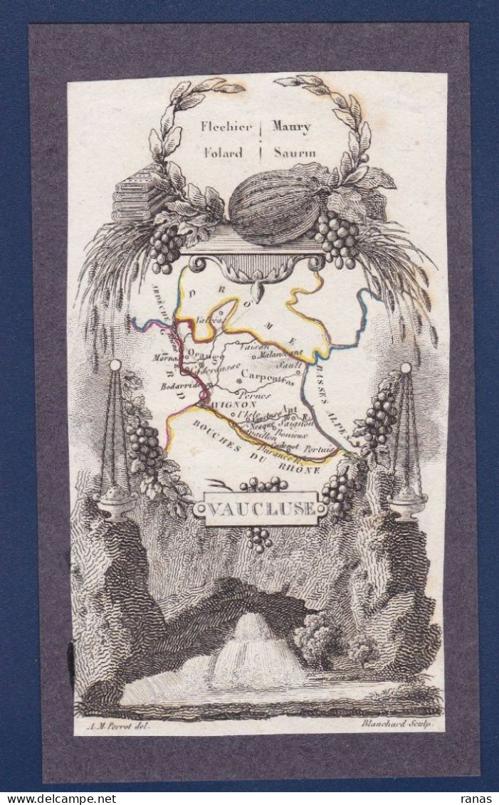 Gravure Région Très Ancienne Perrot Blanchard Contrecollée Sur Carton Vaucluse - Provence-Alpes-Côte D'Azur