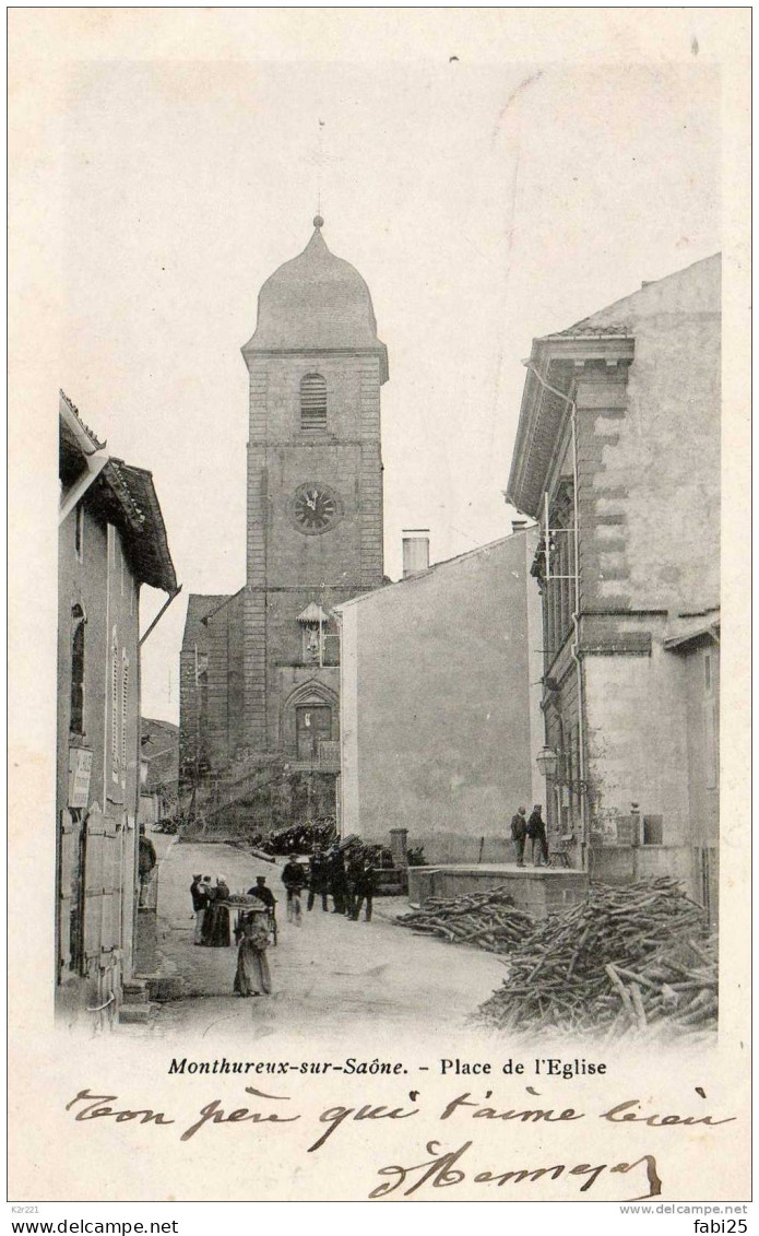 MONTHUREUX SUR SAONE Place De L'église Voyagée En 1902 - Monthureux Sur Saone