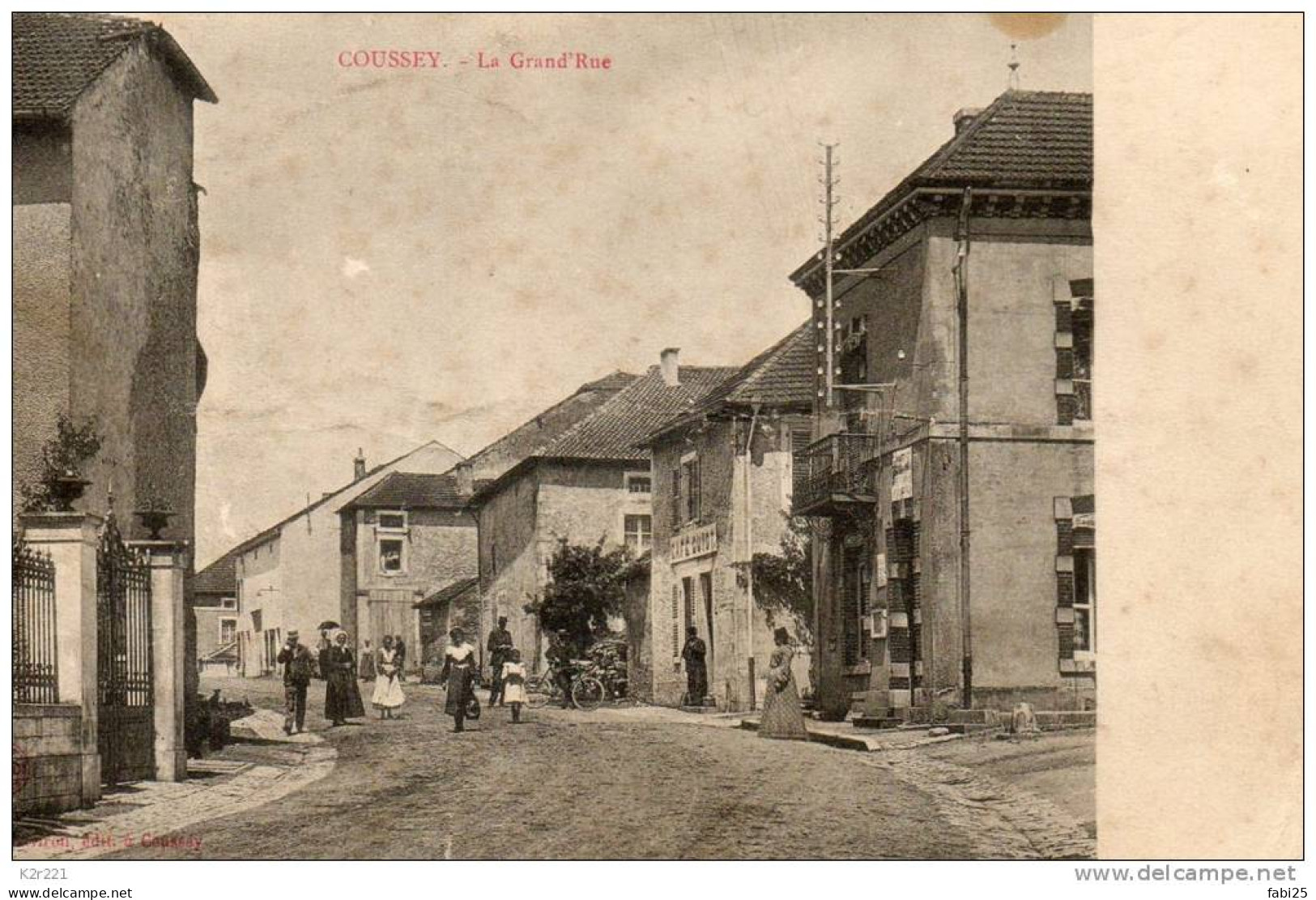 COUSSEY La Grande Rue Voyagée Timbrée En 1904 - Coussey
