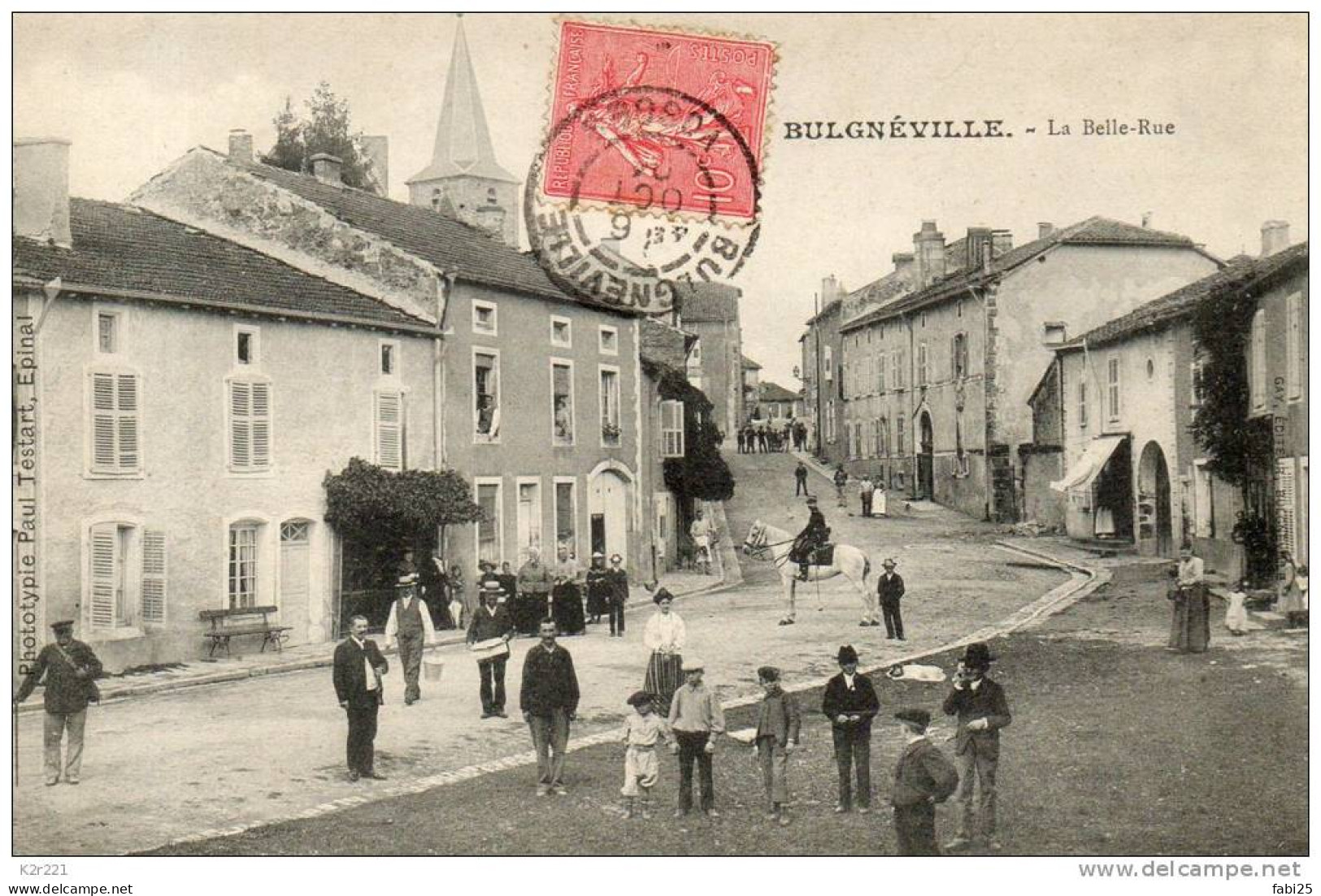 BULGNEVILLE La Belle Rue  Voyagée Timbrée En 1904 - Bulgneville