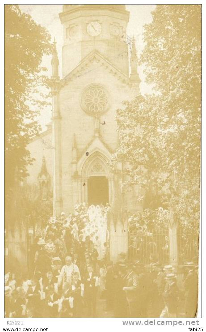 NOMEXY CARTE PHOTO RARE LES COMMUNIONS DEVANT L EGLISE - Nomexy