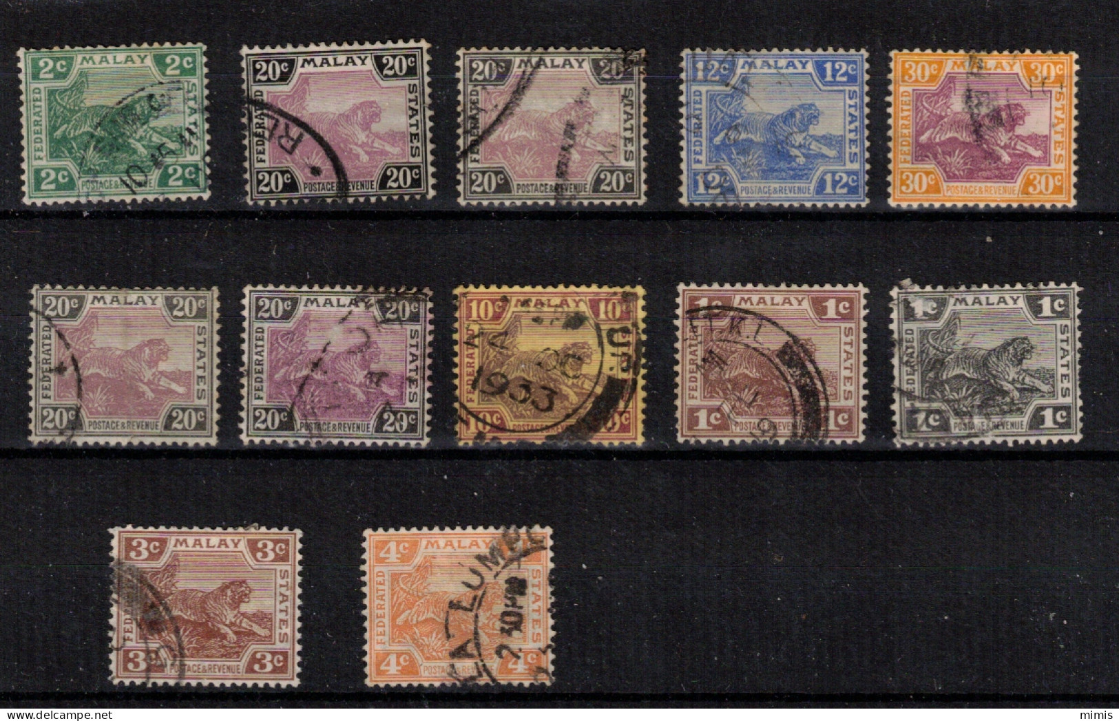 FEDERATED MALAY STATES         Divers Timbres Oblitérés - Federated Malay States