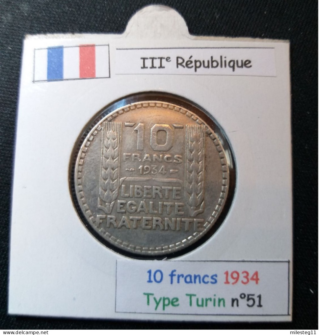 France 1934 10 Francs Type Turin (réf Gadoury N°801) En Argent - 10 Francs