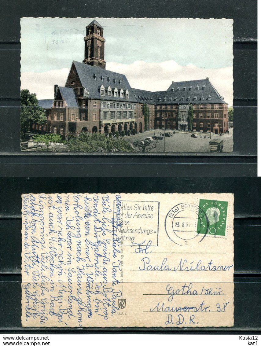 K15427)Ansichtskarte: Bottrop, Rathaus, Gelaufen 1961 - Bottrop