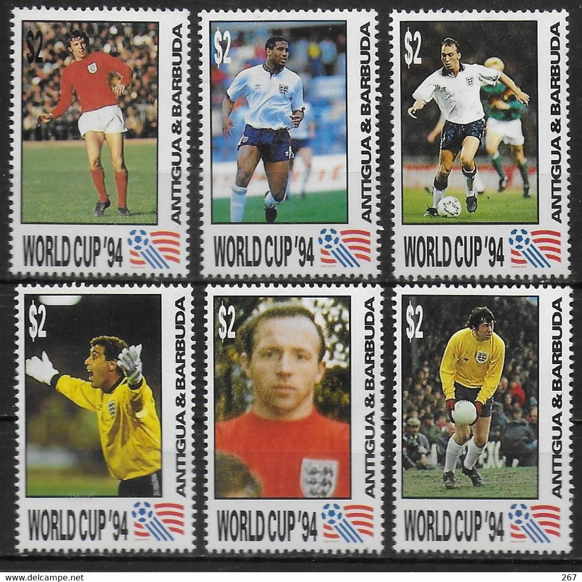 ANTIGUA  N°   * *   Cup 1994  Football Soccer Fussball Shilton Stiles Peters Banks Platt Barnes - 1994 – USA