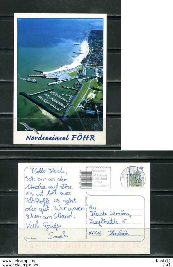 K15995)Ansichtskarte: Foehr, Luftbild, Gelaufen 2002 - Föhr