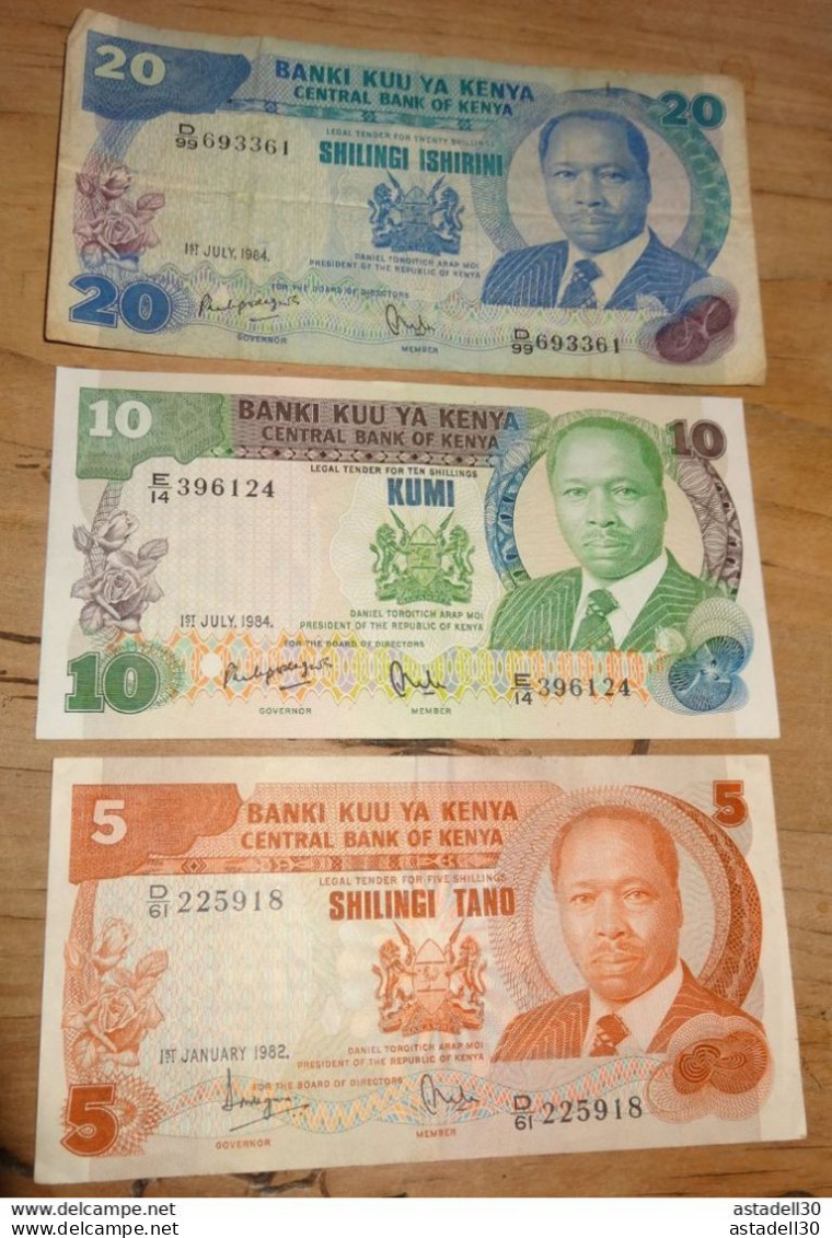 KENYA : 3 Billets Des Annees 80 ............ CL2-39 - Kenya