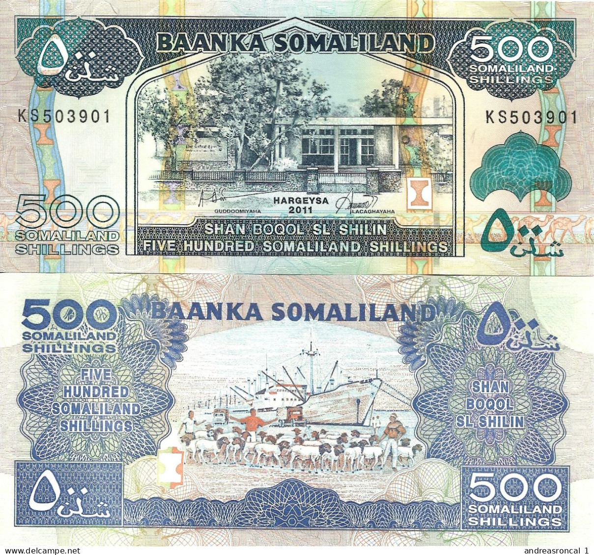 Somaliland 500 Shillings 2011 P-6h UNC - Somalia