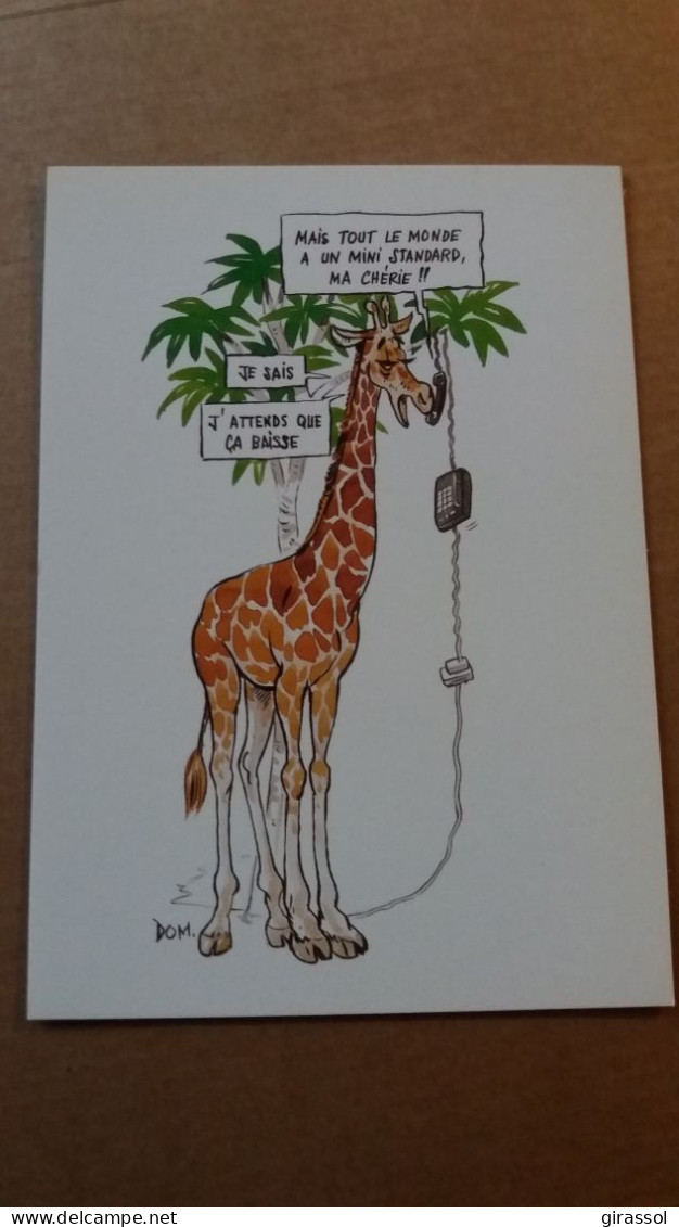 CPM ANIMAL GIRAFE DESSIN DOM LES ANIMOPHONES 3/5 PTT CARTOPHILIE 1998 IMP BIHET - Jirafas