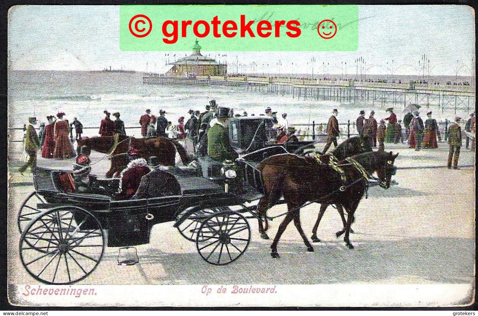 SCHEVENINGEN Op De Boulevard 1906 Ed: Schaefer, Amsterdam Treinstempel Grootrond / AMBULANT - Scheveningen