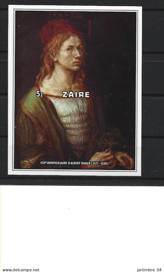 1978 CONGO ZAIRE BF 6 ** Tableau Dürer, Non Dentelé - Unused Stamps