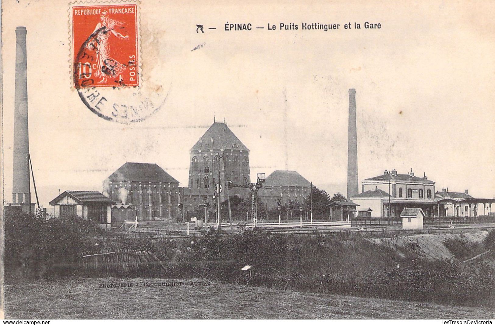FRANCE - Epinac - Le Puits Hottinguer Et La Gare - Carte Postale Ancienne - Autres & Non Classés