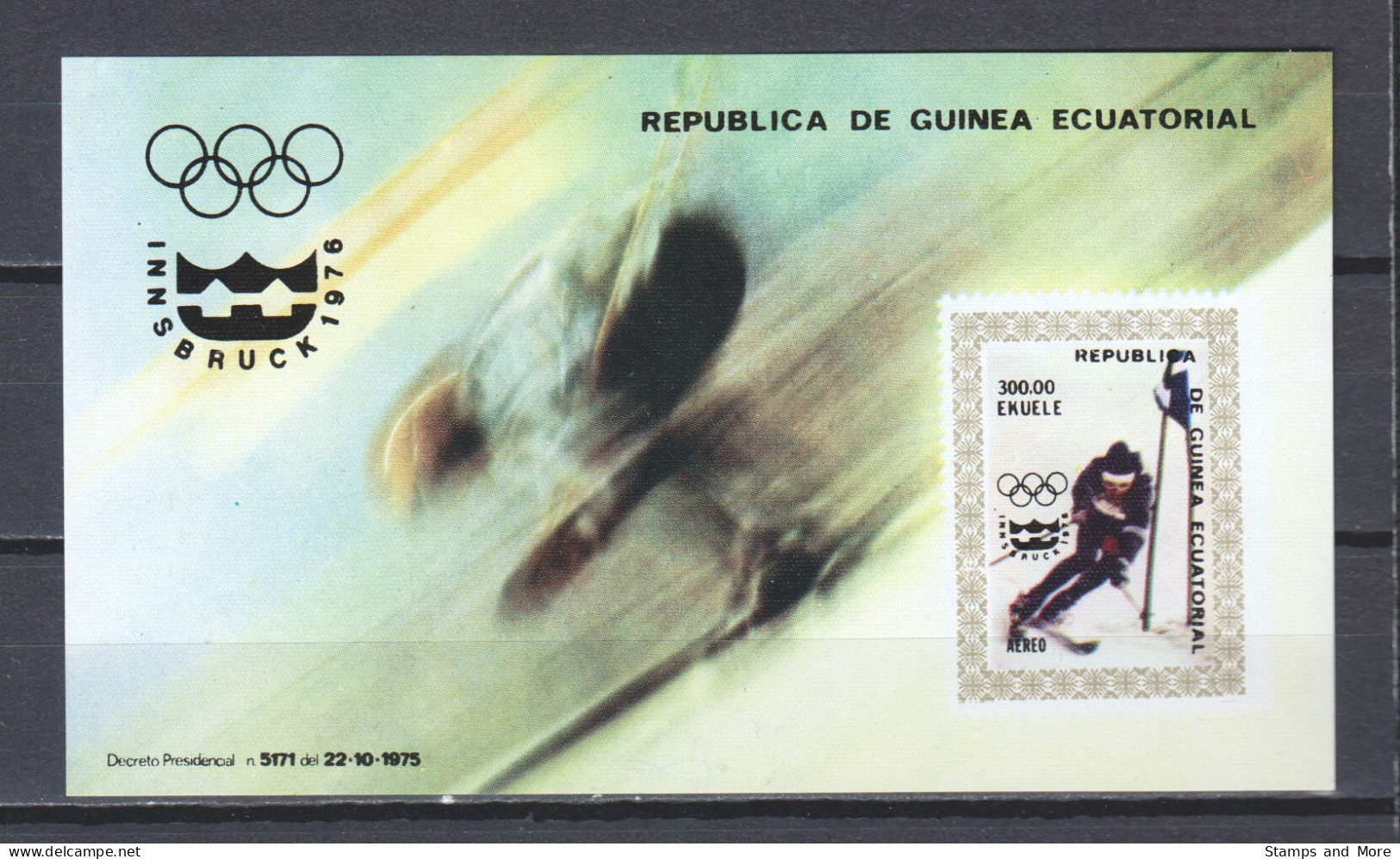 Equat Guinea 1976 Mi Block 216 MNH WINTER OLYMPICS INNSBRUCK  - Hiver 1976: Innsbruck