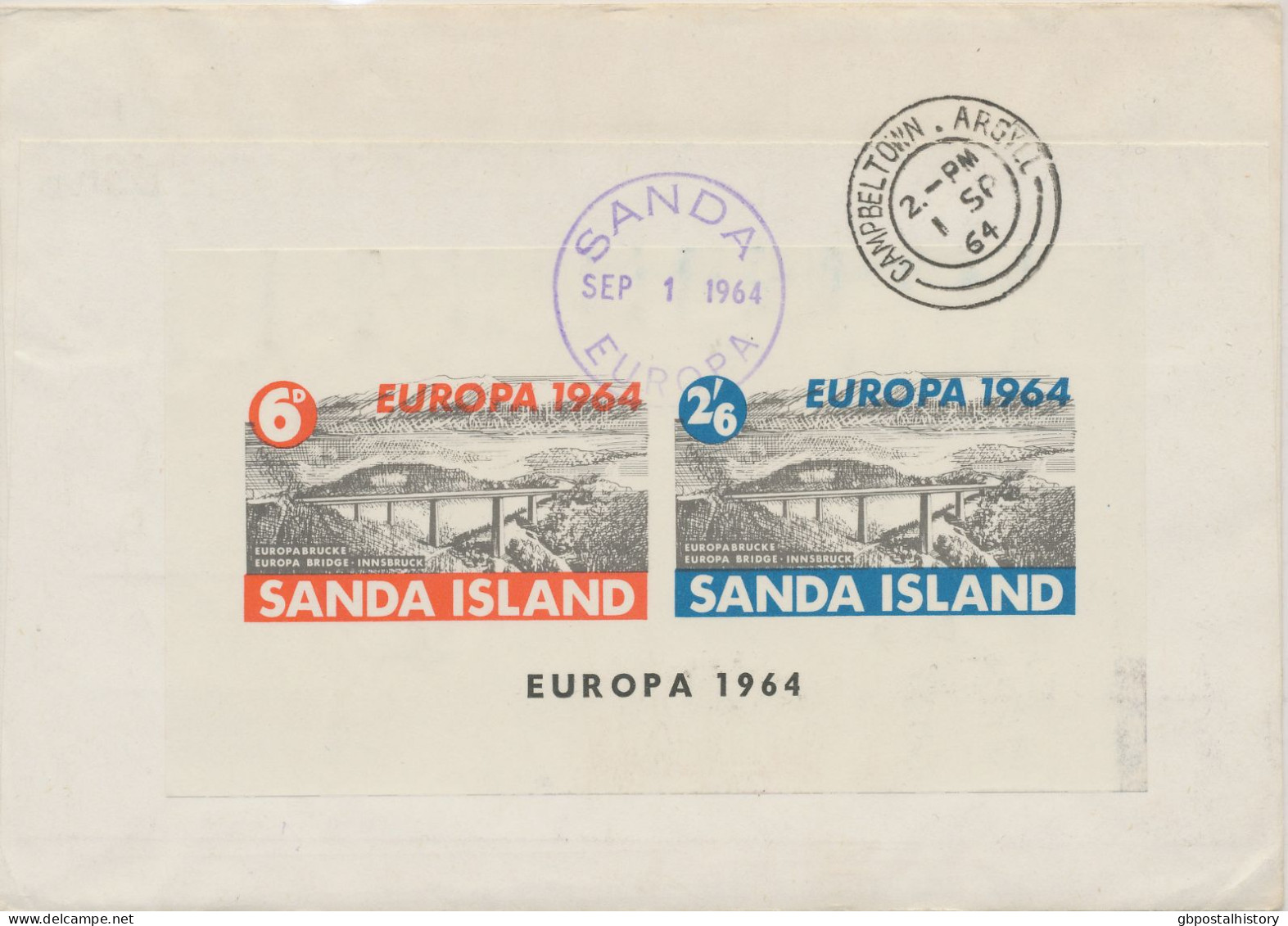 GB SANDA ISLAND COLLECTION 1962/6, 7 different EUROPA-FDC's in superb condition, extremely rare