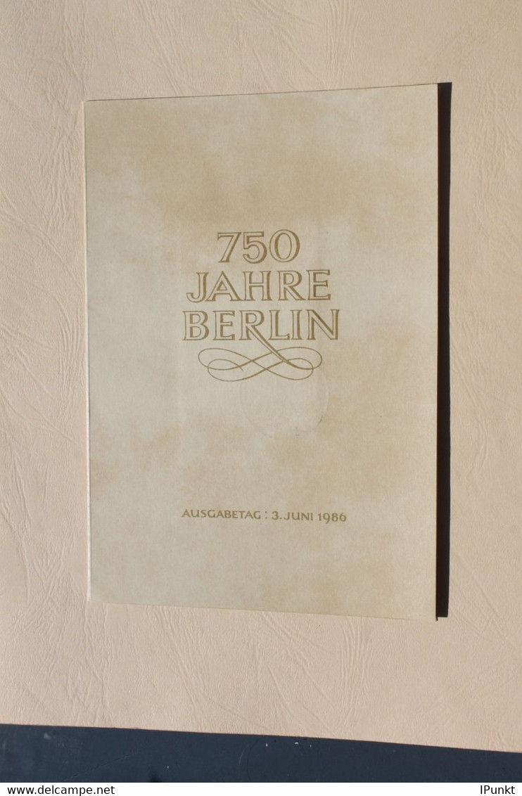 DDR 1986; 750 Jahre Berlin; Amtl. Ersttagsblatt 2/86; MiNr 3023-26, Block 84 Und Schwarzdruck Block 84 - Maximumkarten (MC)