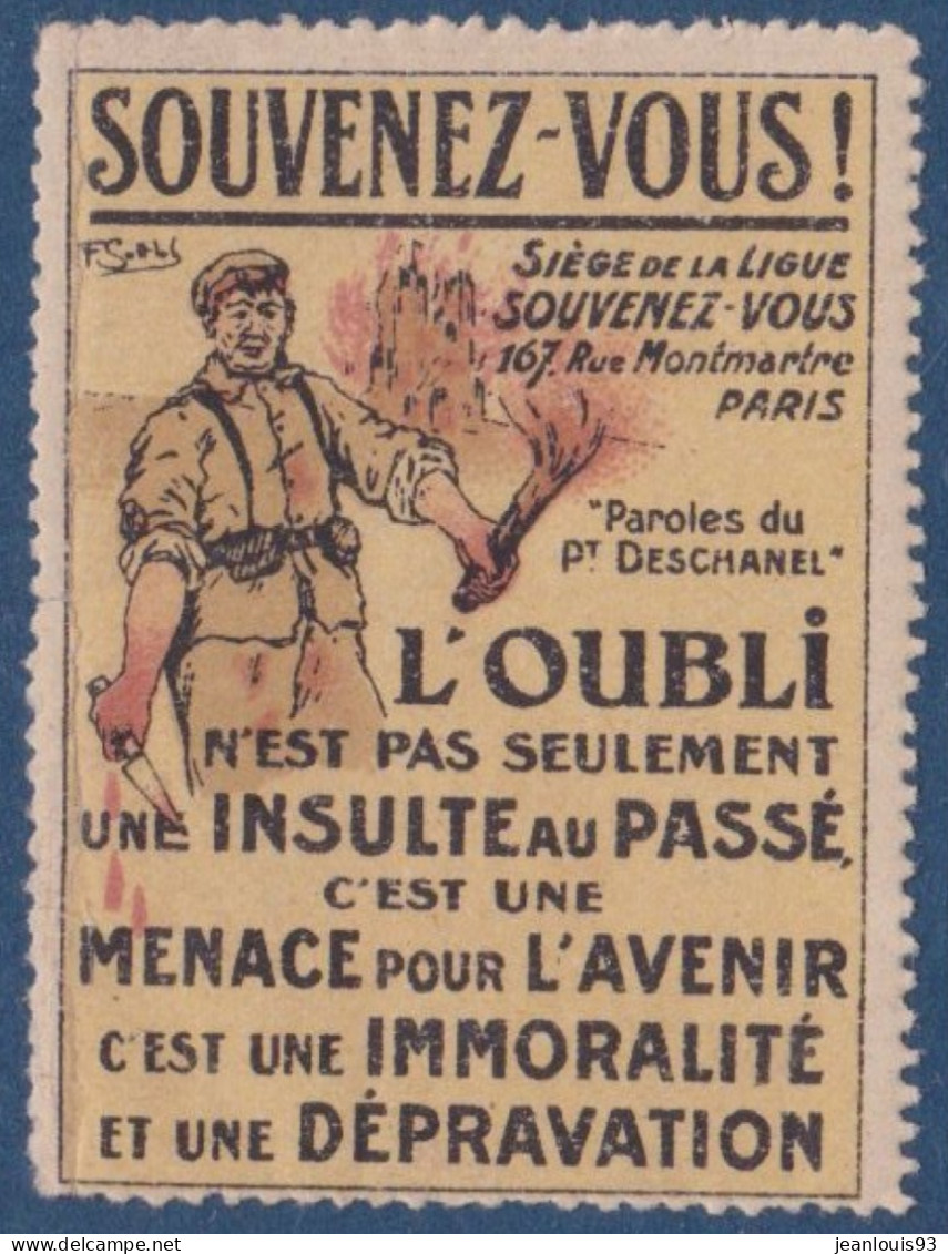 FRANCE - VIGNETTE SOUVENEZ VOUS NEUF* AVEC CHARNIERE - Vignettes Militaires