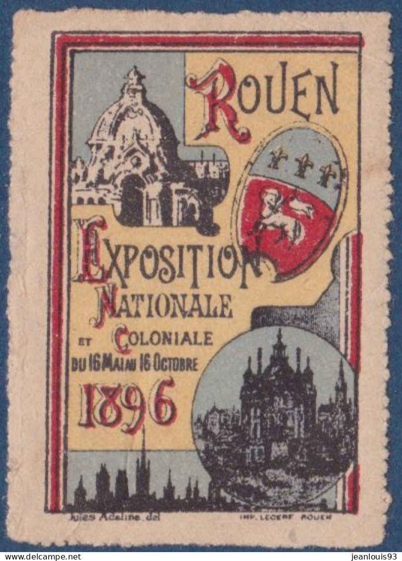 FRANCE - VIGNETTE ROUEN 1896 EXPO NATIONALE ET COLONIALE NEUF* AVEC CHARNIERE - Esposizioni Filateliche