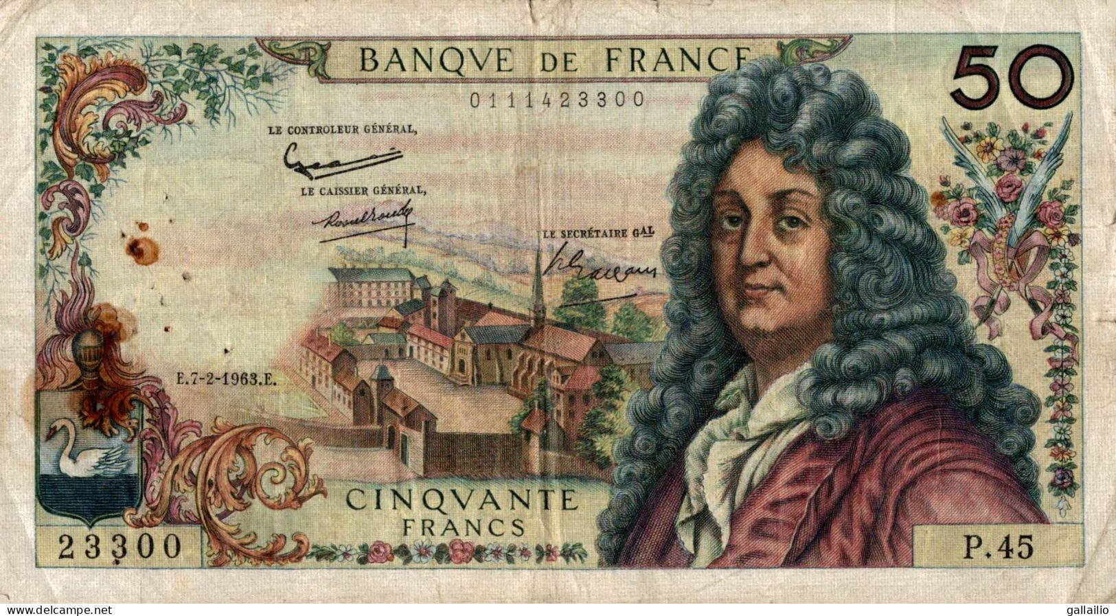 BILLET 50 FRANCS RACINE DE 1963 - 50 F 1962-1976 ''Racine''