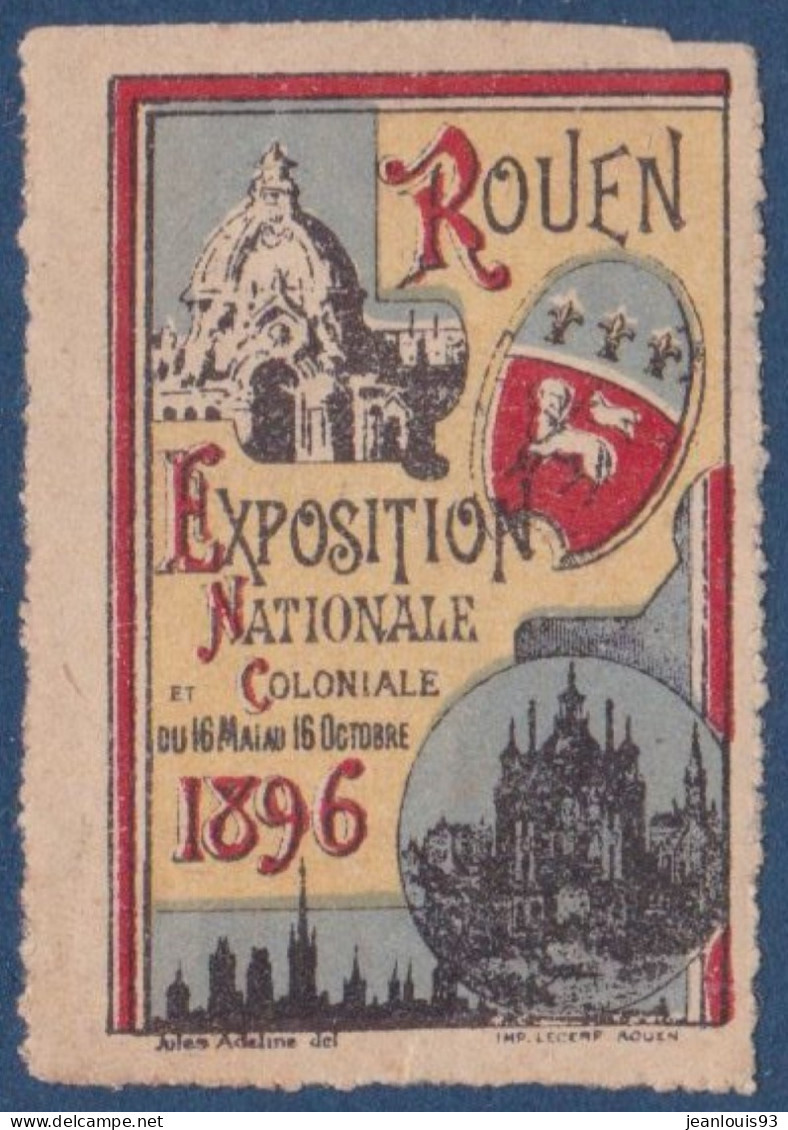FRANCE - VIGNETTE ROUEN 1896 EXPO NATIONALE ET COLONIALE NEUF* AVEC CHARNIERE - Esposizioni Filateliche