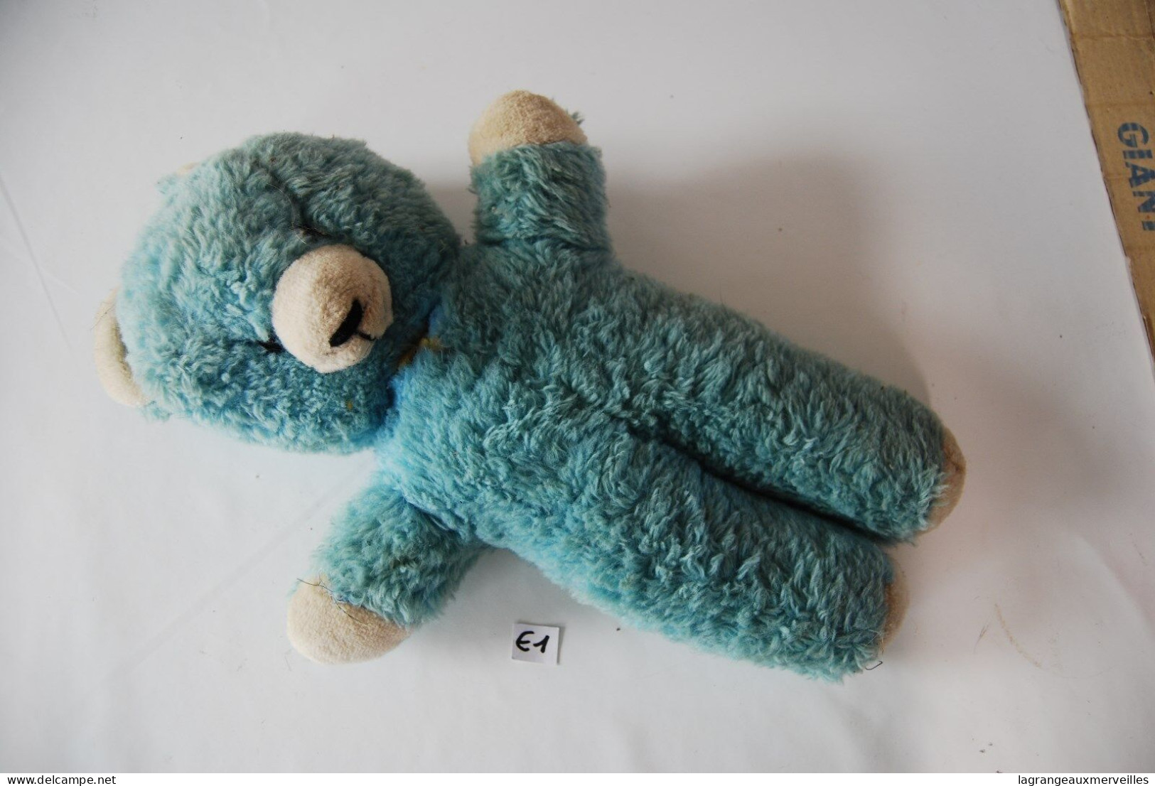 E1 Ancien Jouet - Nounours - Teddy Bleu - Vintage - Peluche