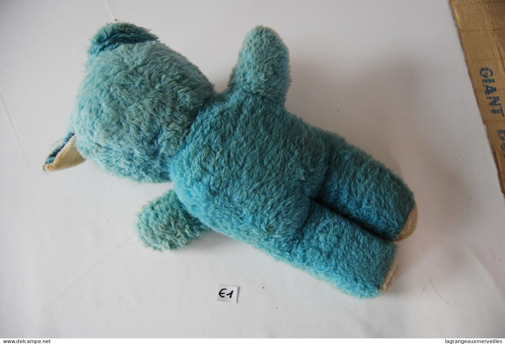 E1 Ancien Jouet - Nounours - Teddy Bleu - Vintage - Plüschtiere