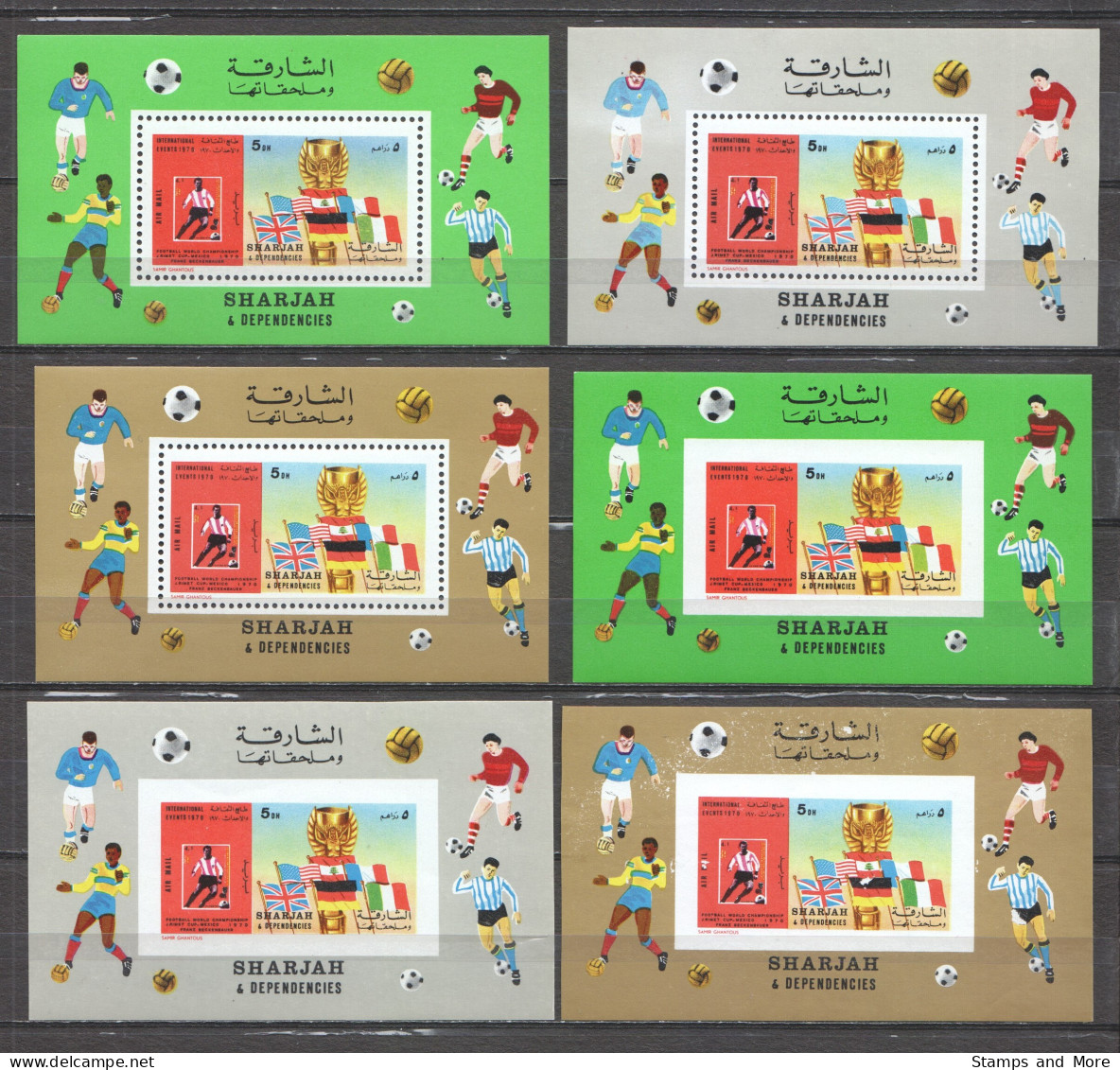 Sharjah 1970 Mi Blocks A65A-A65B MNH SOCCER WORLD CHAMPIONSHIP (see Scan) - 1970 – Mexico