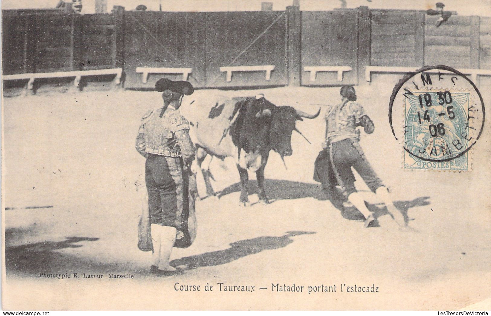 CORRIDA - Course De Taureaux - Matador Portant L'estocade - Carte Postale Ancienne - Corrida