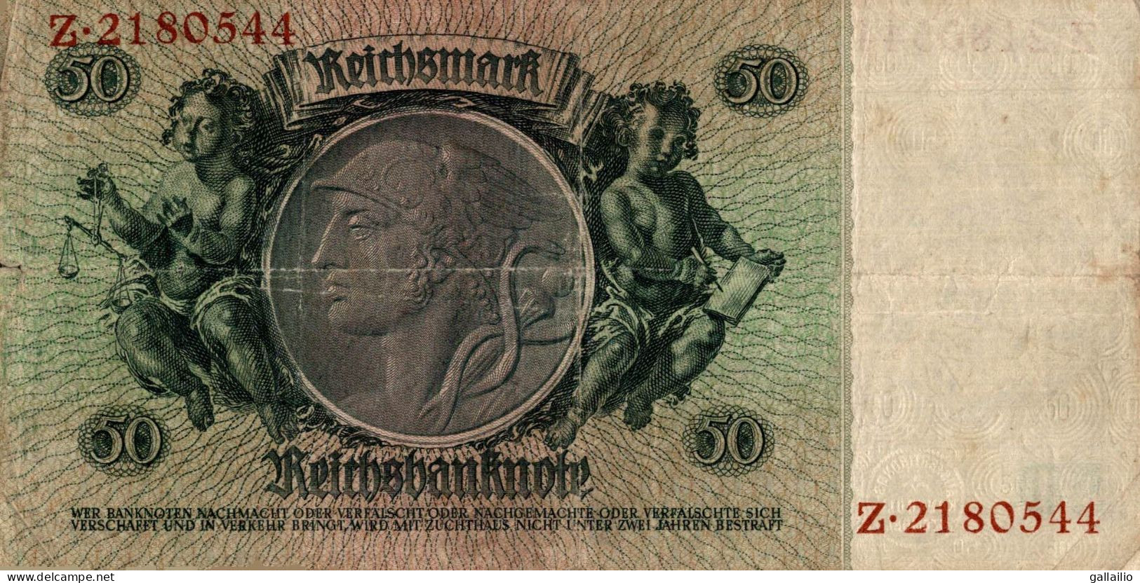 BILLET 50 MARK REICHSBANKNOTE 1933 - 50 Mark