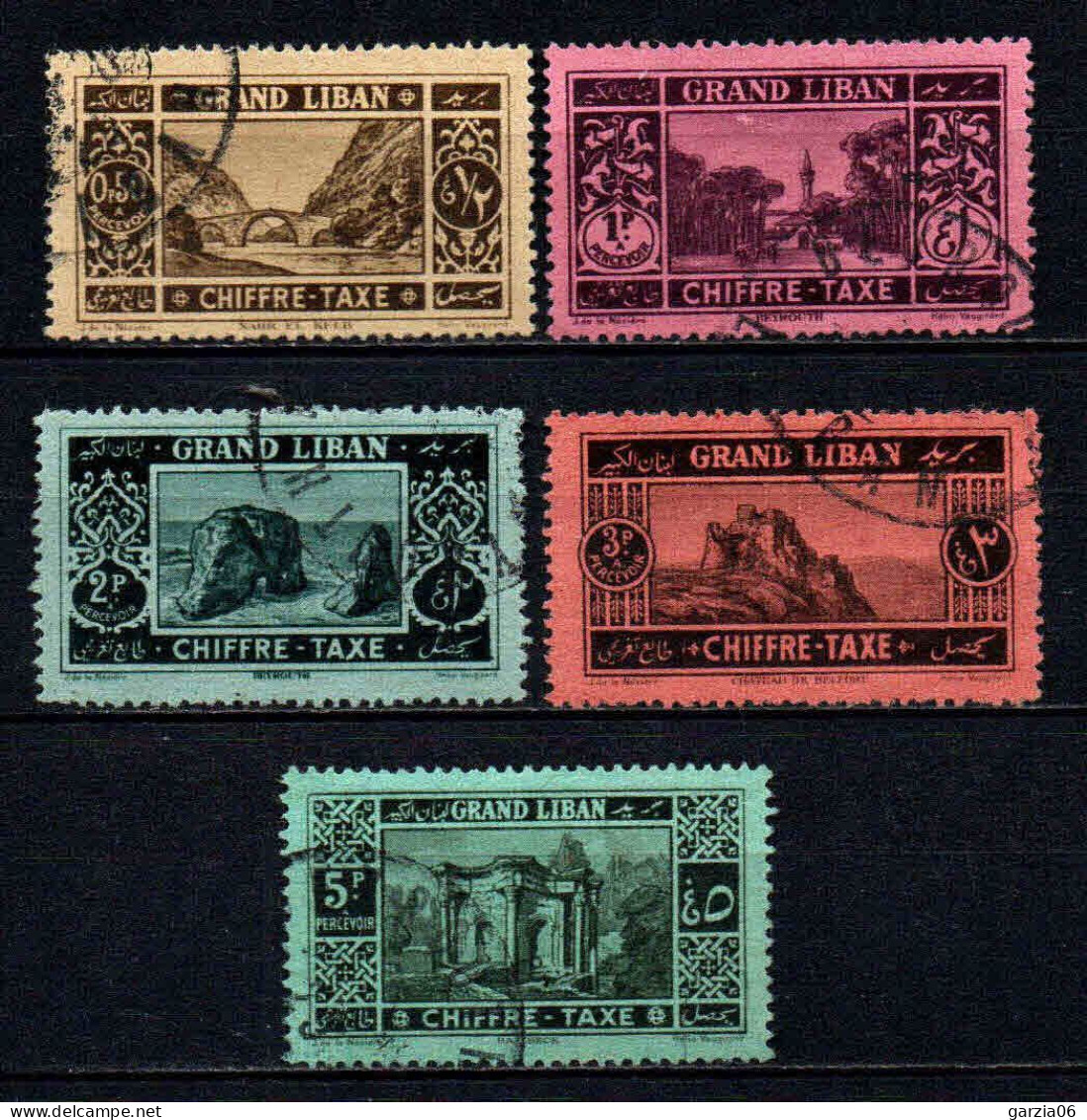 Grand Liban - 1925 - Tb Taxe 11 à 15  - Oblit - Used - Timbres-taxe