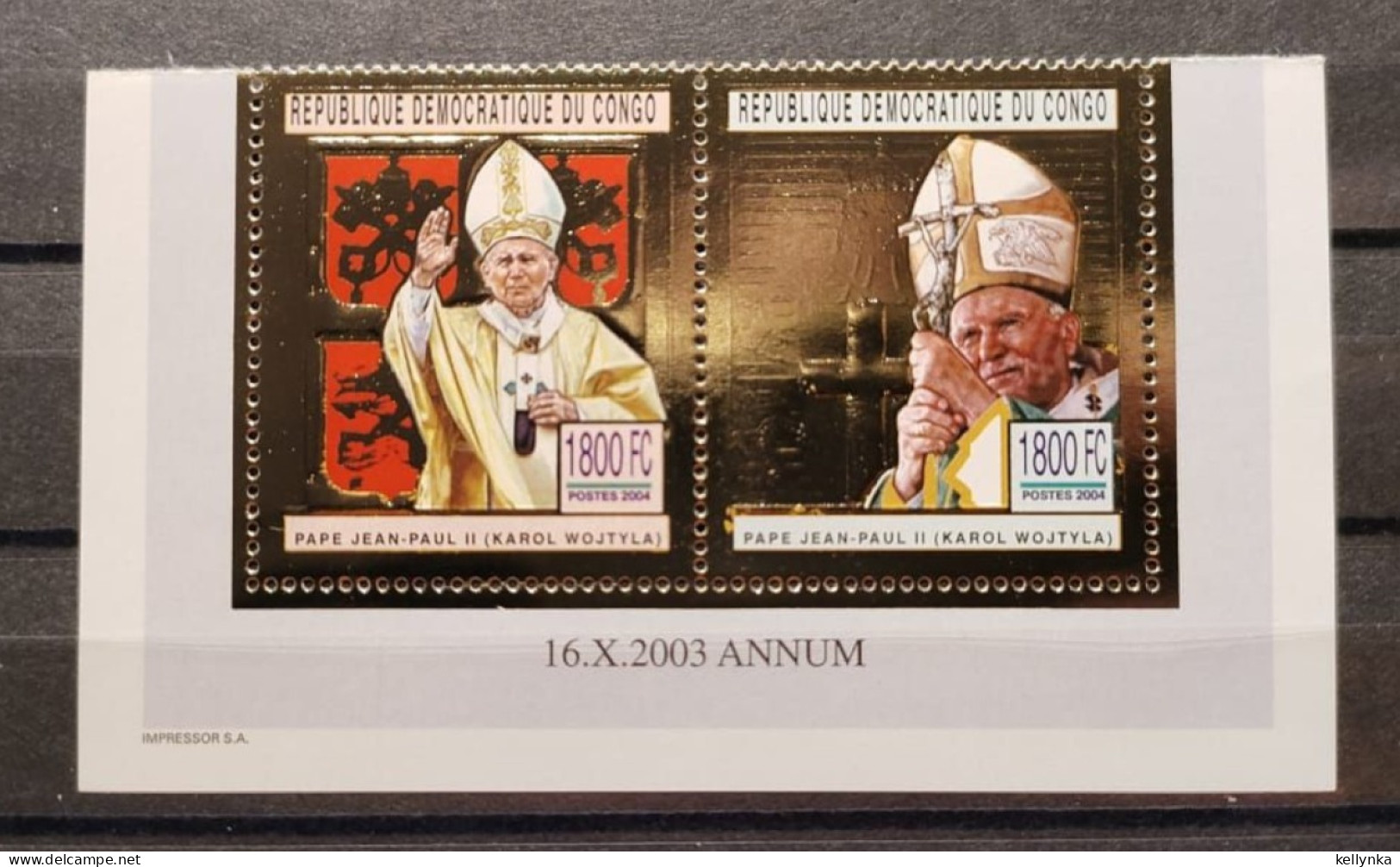 République Démocratique Du Congo - 2197/2198 - Or - Gold - Pape - Pope Jean-Paul 2 - 2004 - MNH - Mint/hinged