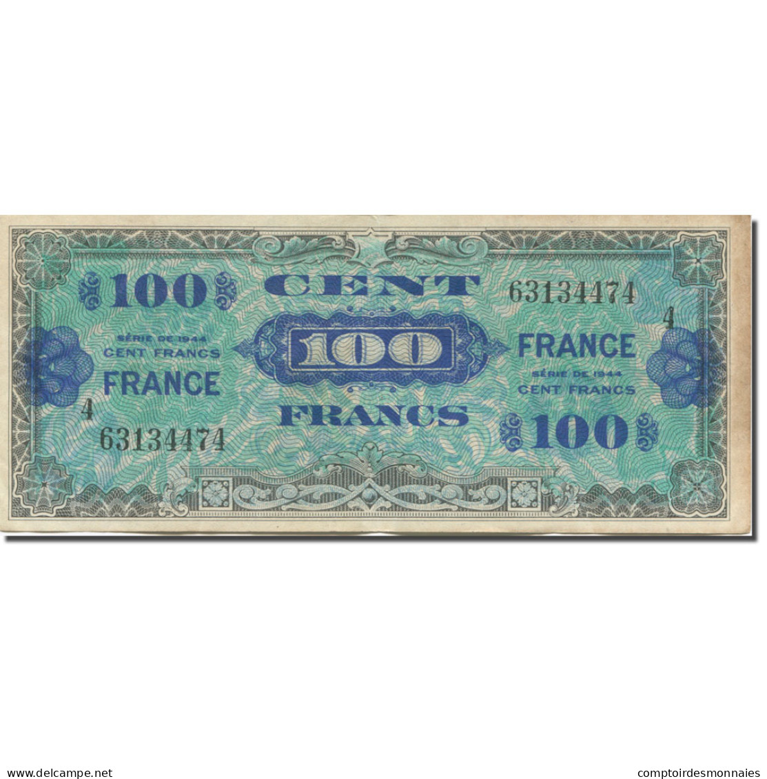 France, 100 Francs, 1945 Verso France, 1945, 1945-06-04, TB+, Fayette:VF25.04 - 1945 Verso Francia