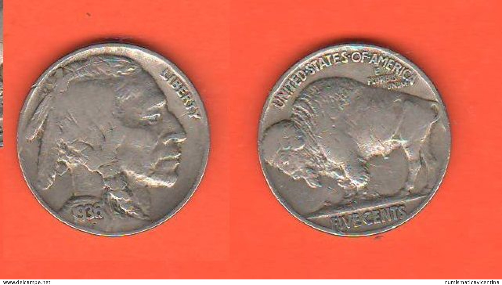 America Five Cents 1936 Indian Head Nickel USA Buffalo 5 Cents - 1913-1938: Buffalo