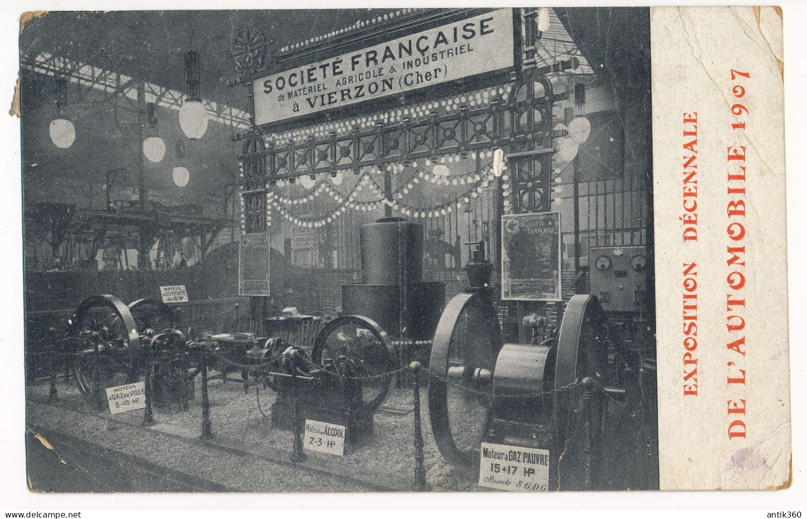 CPA 18 VIERZON Société Française De Matériel Agricole Et Industriel à L'Exposition Décennale Automobile 1907 - Vierzon