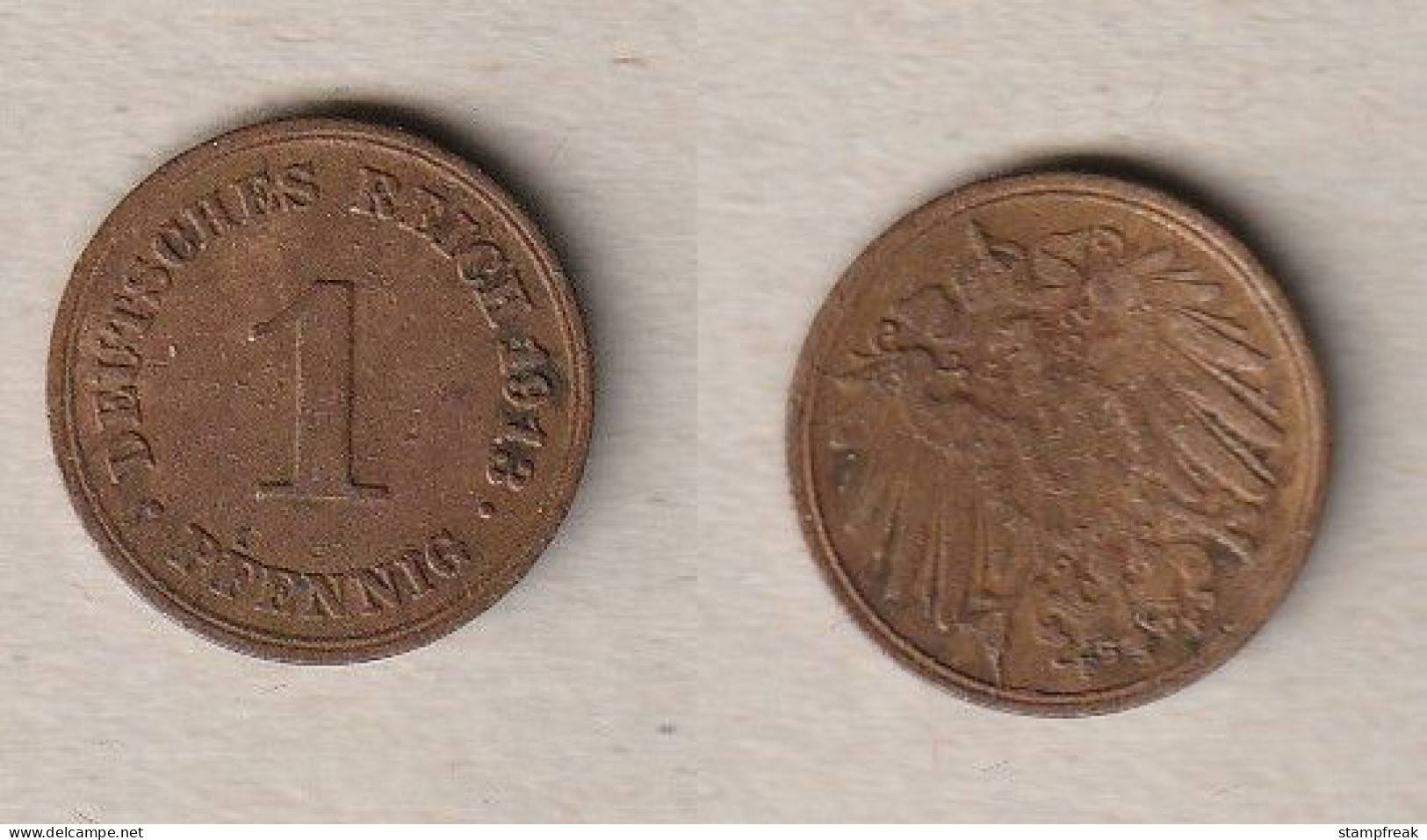 00799) Dt. Kaiserreich, 1 Pfennig 1913F - 1 Pfennig