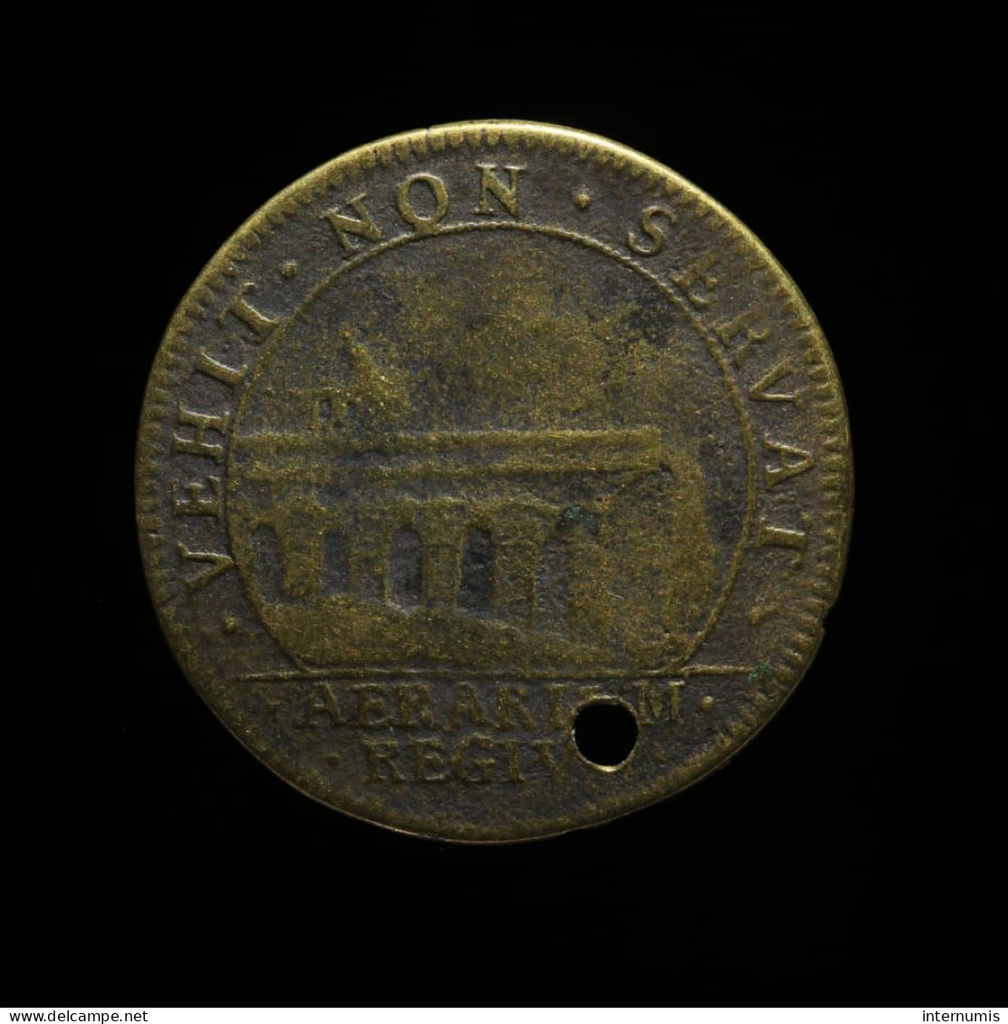 France, LOUIS XIV, Chambre Du Trésor Royal - VEHIT NON SERVAT, ND, Laiton (Brass), TB+ (VF), Feu#1898 - Monarquía / Nobleza