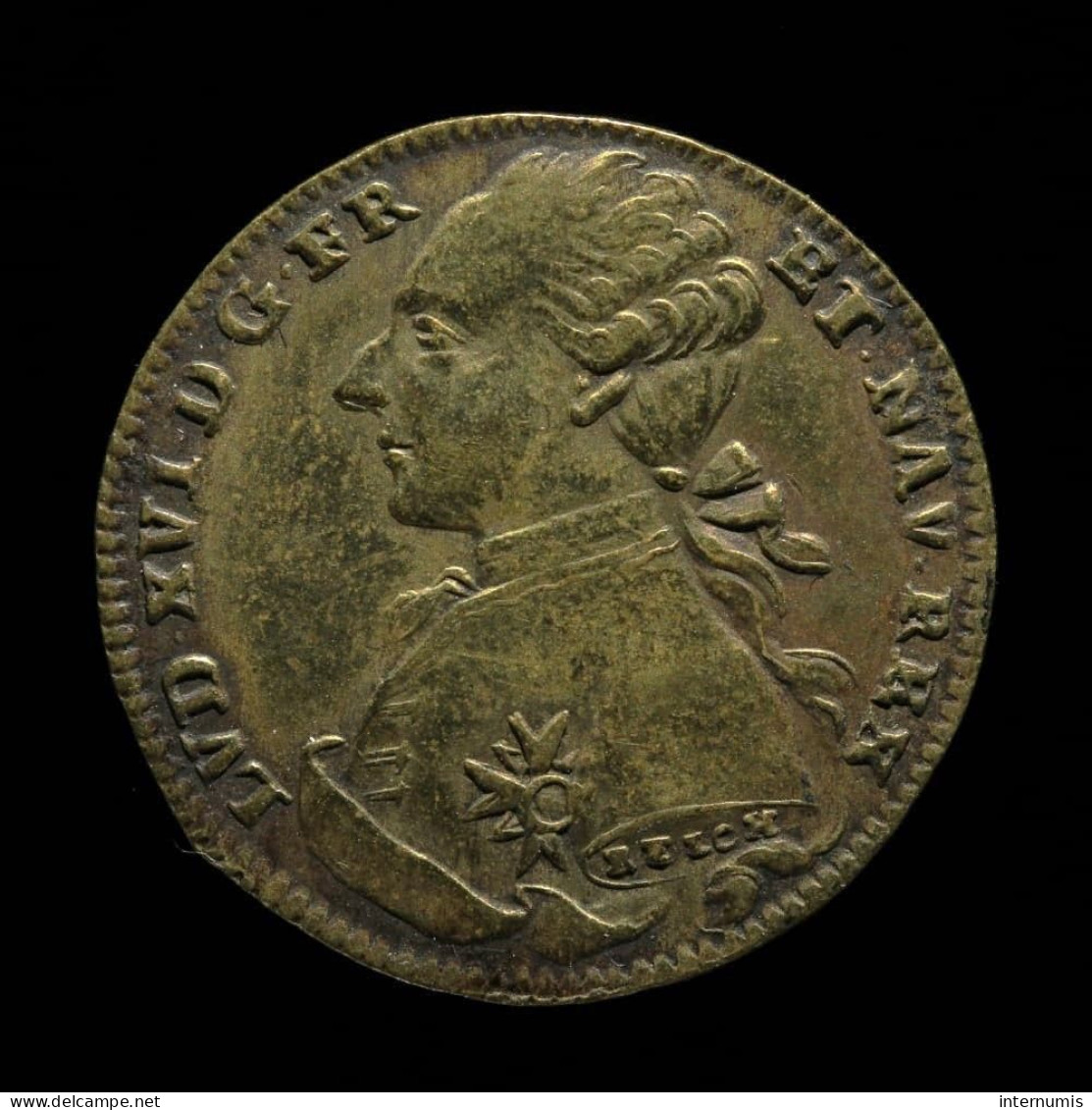 France, LOUIS XVI, OMNIBUS NON SIBI, ND (1791), Laiton (Brass), TTB+ (EF), Feu#13419 - Monarquía / Nobleza