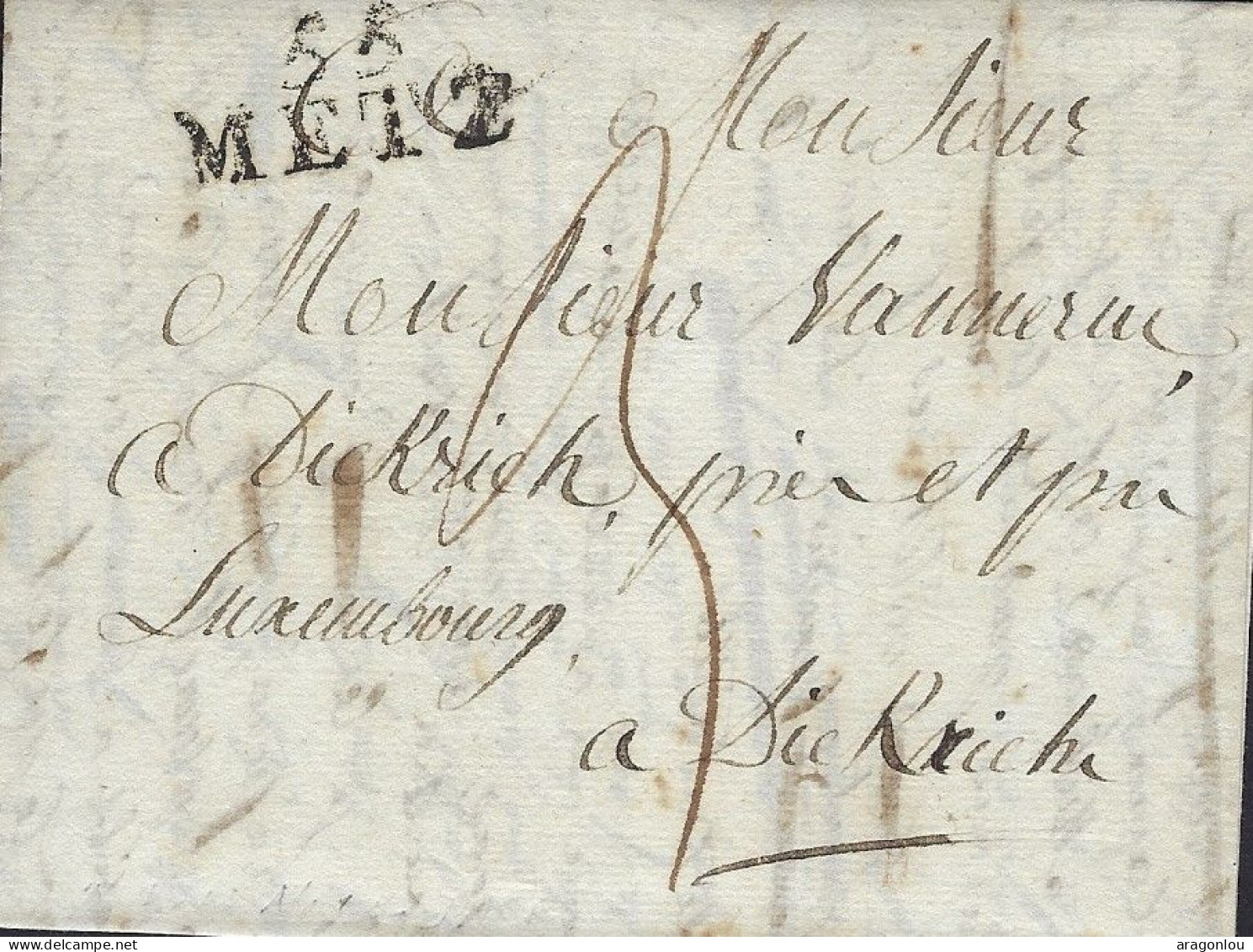Luxembourg - Luxemburg - Préphilatélie   Lettre 1842 Adressé Au Monsieur Vanerius , Diekirch - ...-1852 Voorfilatelie
